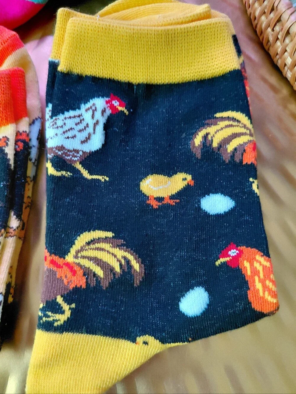Colorful Chicken & Egg Novelty Women's Socks - Pack of 5 NWOT